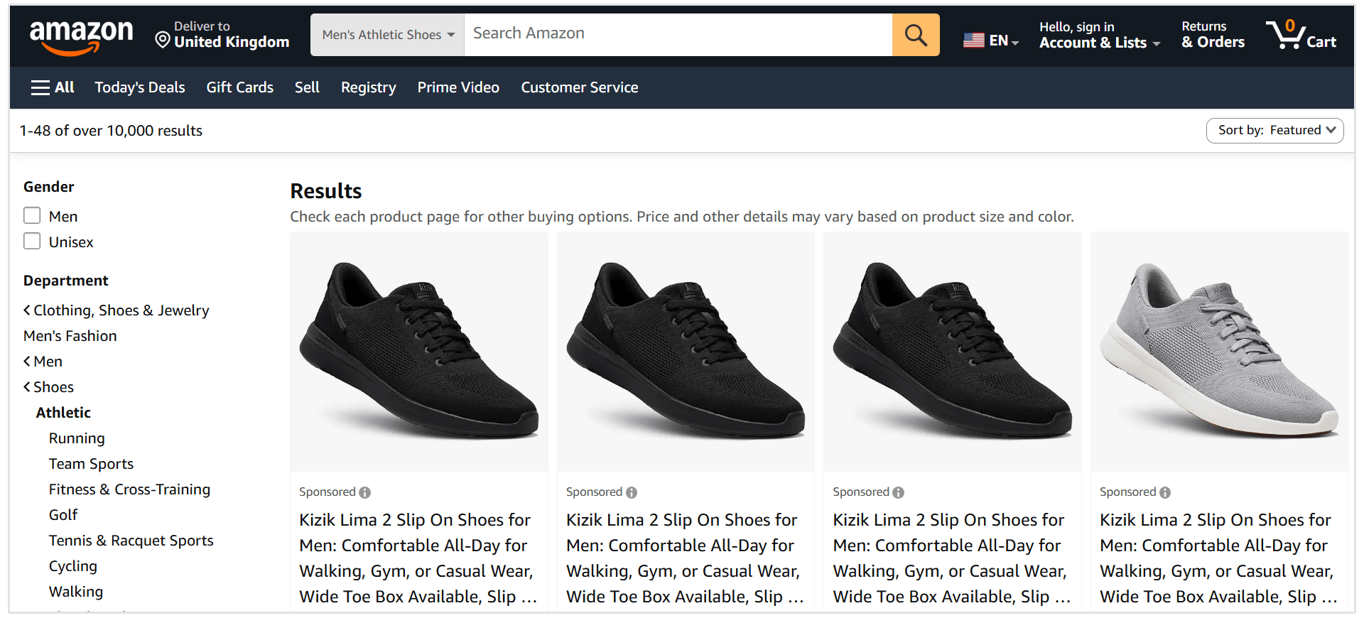 Amazon zapatillas de running para hombre